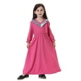 thumbnail image 4 of Huowey Girls Elegant Dresses Long Sleeve V-Neck Maxi Dress For Teen Girls High Waist Casual Party Wear Comfortable Dailywear,Pink,12-13 Years, 4 of 7