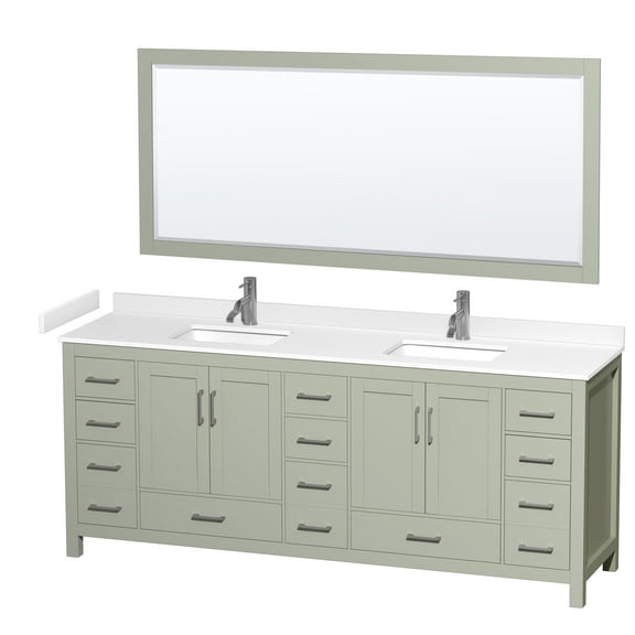 Wyndham Collection Wcs141484d-Vca-M70 Sheffield 84" Free Standing Double Basin Vanity Set