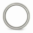 thumbnail image 2 of Grey Titanium Ring Band Wedding Grooved Comfort Edge 8mm Polished, 2 of 6