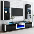 thumbnail image 6 of Amerlife Fireplace TV Stand with 36" Fireplace, 70" Entertainment Center, Black & White, 6 of 7