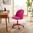 thumbnail image 2 of Linon Alondra Upholstered Mid Back Office Desk Chair with Castors, Hot Pink, 2 of 19