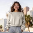 thumbnail image 3 of Dalix Cappuccino Embroidered Fleece Relaxed Boxy Fit Long Sleeve Crewneck Sweatshirt Womens in Bone XL X-Large, 3 of 5