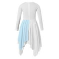 thumbnail image 4 of TiaoBug Girls Metallic Lyrical Dance Dress Long Sleeve Irregular Tunic Dress Performance Dancewear Light Blue 6, 4 of 7
