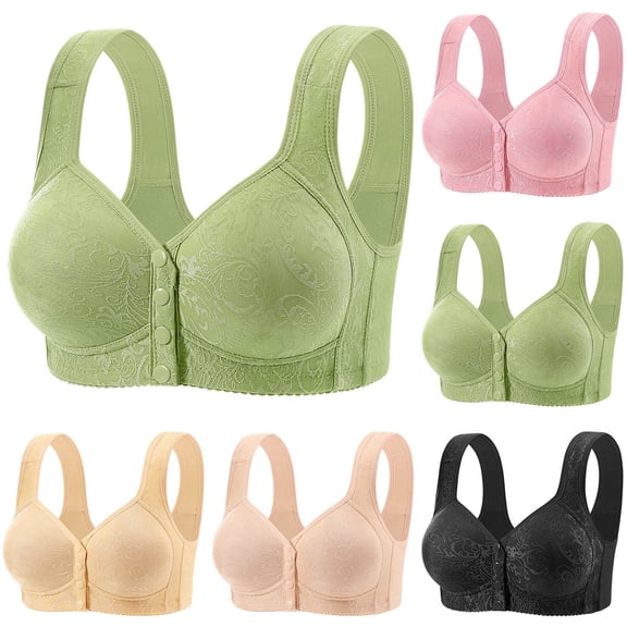 Vetsdori Womens Front Closure Everyday Bras Large Bust Bras Breathable Bralette Wirefree Lift,Lightweight Large Bust Bras Bras for Women No Padding