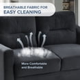 thumbnail image 3 of Modern Sectional Sofa for Small Spaces - Convertible Sleeper with Storage, Comfortable Couch for Living Room, Bedroom & Office (Black), 3 of 6