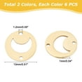 thumbnail image 5 of 1 Box 12Pcs 2 Colors 201 Stainless Steel Links Connectors Cut Flat Round with Moon Golden & Stainless Steel Color 13x1mm Hole: 1.2mm 6pcs/color, 5 of 7