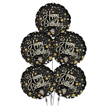 PMU Happy Birthday Hip Hip Hooray Hippo 18 Inch Mylar Foil Balloon Pkg/10
