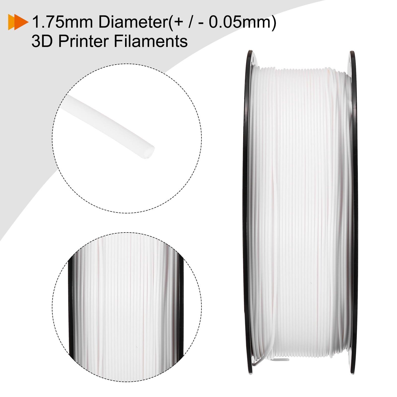 3D Printer Filament 1.75mm PLA Filaments Accuracy +/- 0.05mm White