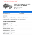 thumbnail image 2 of Water Pump - Compatible with 2013 - 2015 Audi Q7 3.0L V6 Diesel 2014, 2 of 2