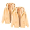 thumbnail image 4 of Breezora Women's Loose Fit Thermal Lined Winter Jacket Set Casual Warmth Top With Matching Bottom L Size Beige, 4 of 4