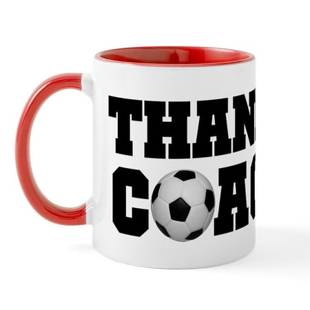 

CafePress - Soccer Thanks Coach Mug - 11 oz Ceramic Mug - Novelty Coffee Tea Cup