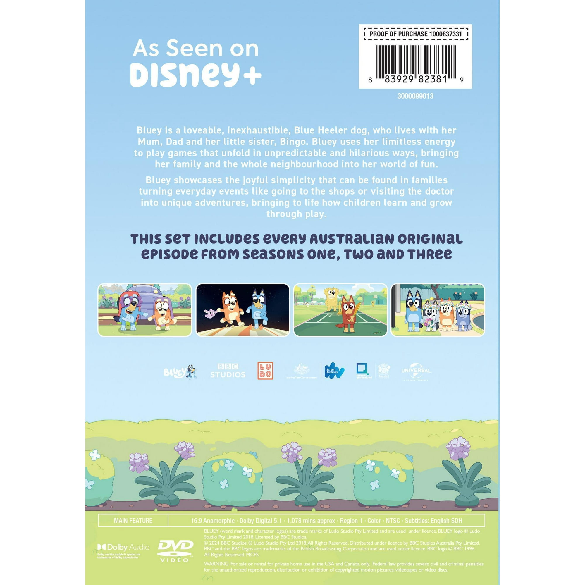 Bluey: Seasons 1-3 (DVD), starring David McCormack and Melanie