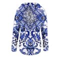 thumbnail image 4 of ICHUANYI Clearance Women's Fashion Printed Pocket Long Sleeve Blouse Casual Tops Sweatershirt Button Hoodies(Navy, L) ICHUANYI WER2023081511825, 4 of 5