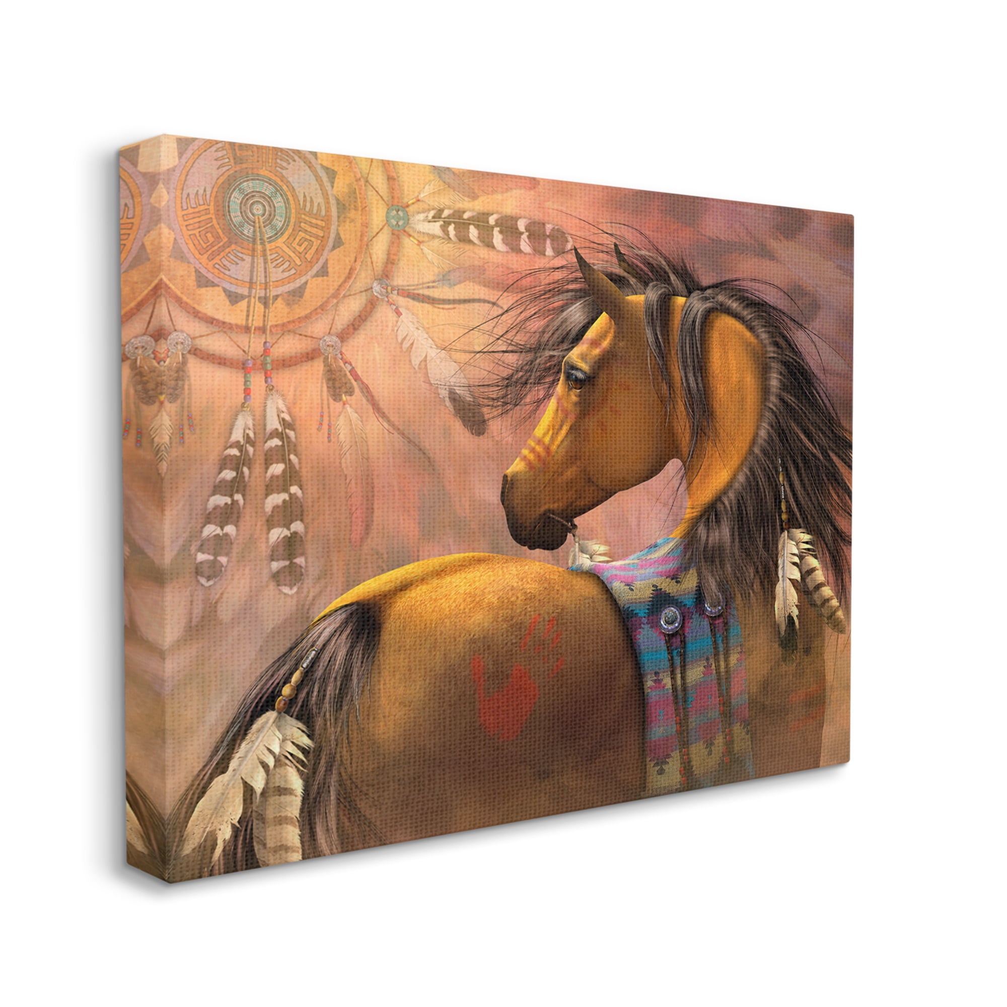 Stupell Industries Kiowa Gold Stallion Animals & Insects Painting Gallery Wrapped Canvas Art Print Wall Art, 20 x 16
