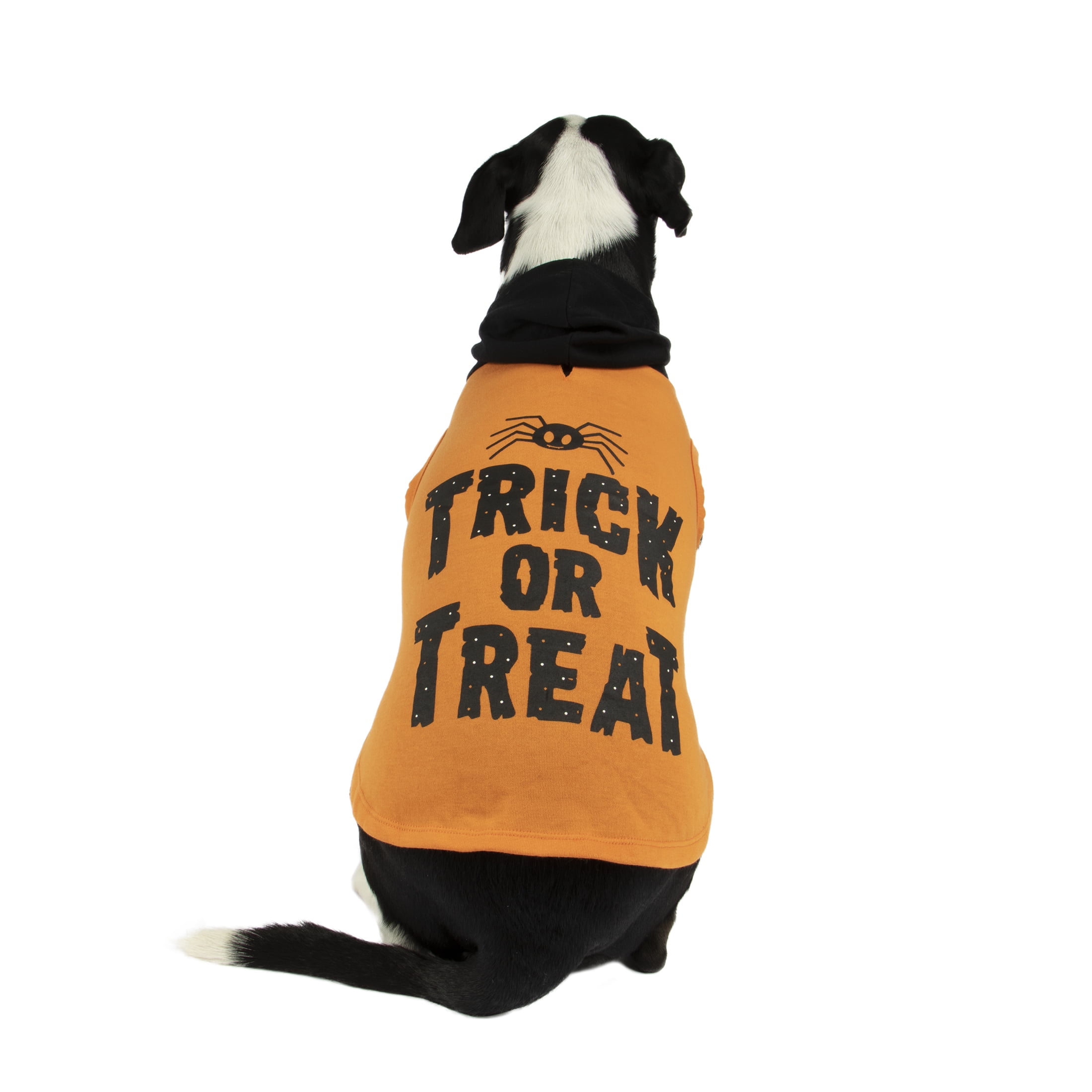 Vibrant Life Halloween Dog Clothes, Orange Trick Or Treat Hoodie, for Dogs, Size Medium