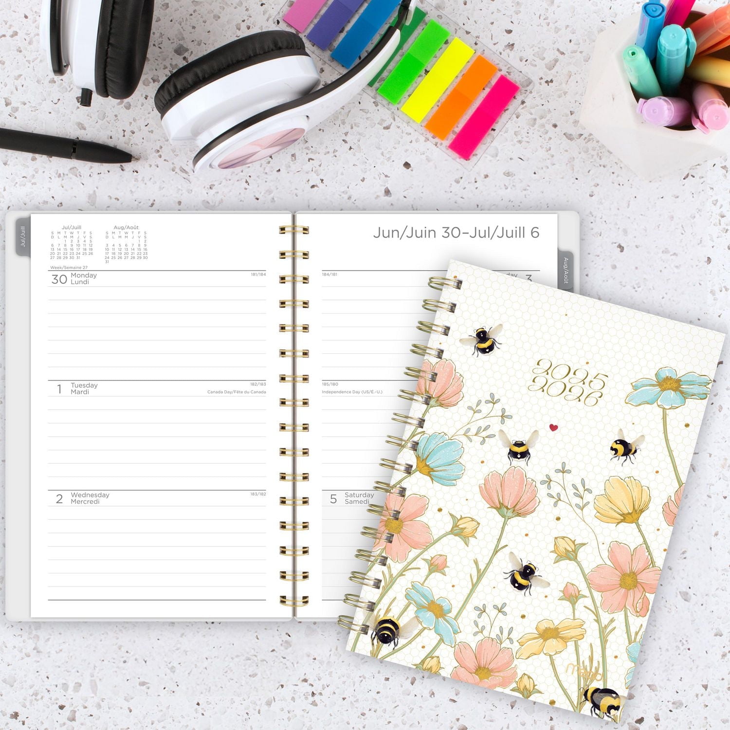 2025-2026 Mead® Honey Bee Small Weekly Academic Year Planner