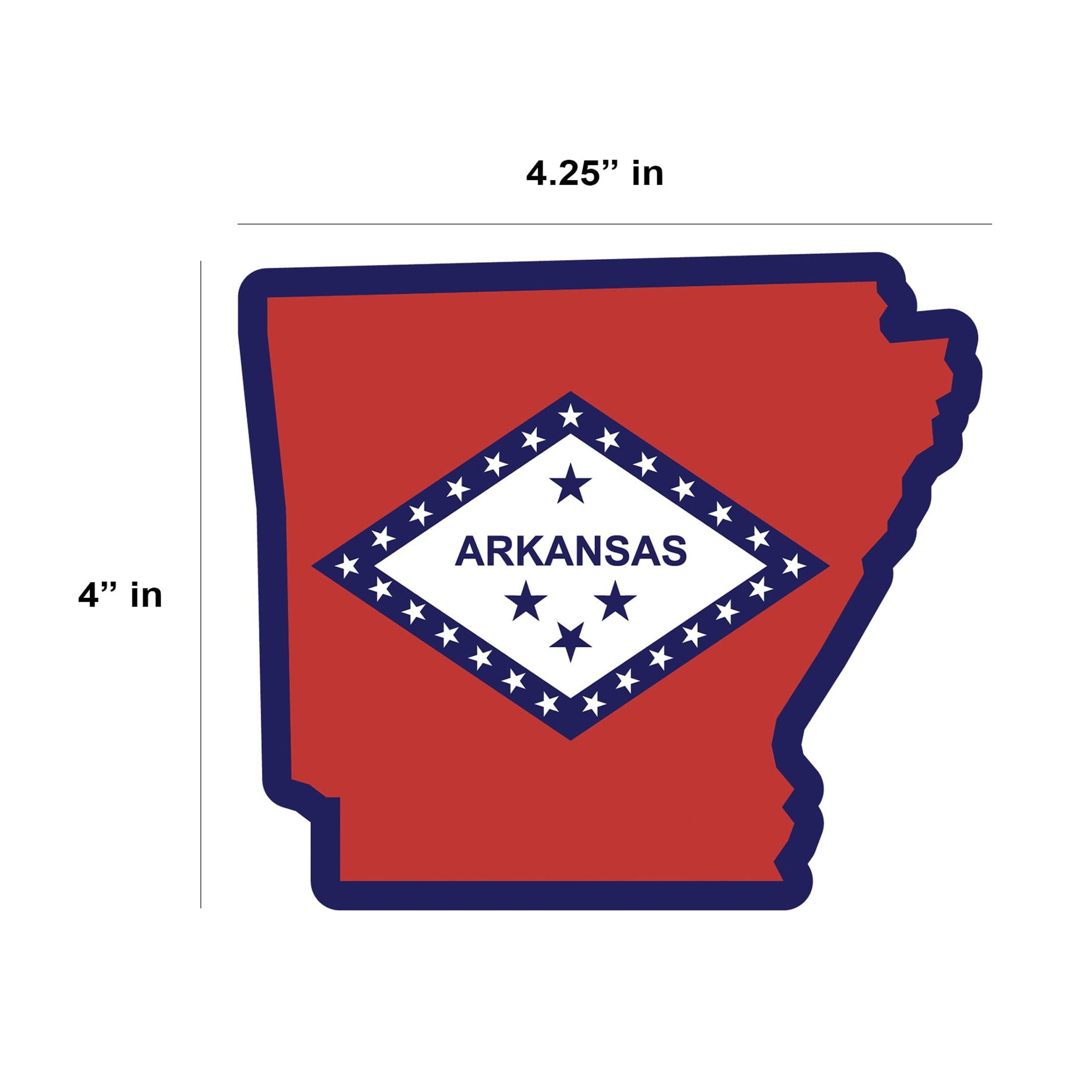 (2 pack) Auto Drive Arkansas State Vinyl Automotive Decal, Multicolor, 4.25” x 4”