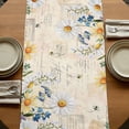 thumbnail image 5 of Table Runners 70 Inches Long Dress Scarves, White Daisy Farmhouse Coffee/Dining/Kitchen Table Decor, Holiday Table Runner, Spring Floral Elegant Pastoral Botanical Bees 13x70 Inch, 5 of 9