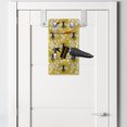 thumbnail image 2 of Queen Bee Hanging Pocket Organizer, Repeating Continuous Print of Striped Buzzing Flies, Printed Polyester Storage Bag with Pockets, 9" x 16", Mustard Charcoal Grey, 2 of 2