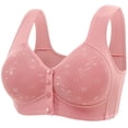 thumbnail image 2 of Gymayou Women Wireless Front Button Vest Bra Full Coverage Comfort Lingerie Wide Non-Slip Strap Easy Front Snap Sleep Underwear Pink 48, 2 of 9