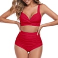 thumbnail image 6 of RELLECIGA Women's Tummy Control Swimsuit Bikini Set V Neck Two Piece Bathing Suits Swimwear, 6 of 9