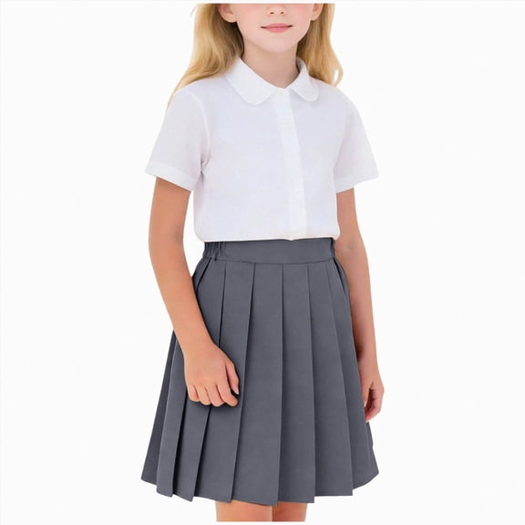 CAUYDY Skirts For Teens Size 10-12 13-14 15-16 Tween Girls' Skirts Summer 3T 4T 5T 6T Little Baby Kids Skirt 7Y 8Y 9Y Children Girls' Pleated School Skirts (Sizes 10-11 Years,Grey)