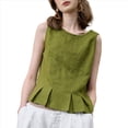 thumbnail image 3 of Blusas Sin Mangas de para Mujer, Blusas Casuales de Verano Verde L, 3 of 10