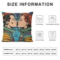 thumbnail image 5 of PHYHOO Valentine's Day Decorative Throw Pillow Case, Pop Art Comic Astro Lovers Retro Astronaut Couple Print, Couch Bedroom Living Room Cushion Cover, Teal and Multicolor White, 5 of 5