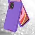thumbnail image 5 of Galaxy A52 5G Case for Samsung Galaxy A52 5G Case Military Drop Shockproof Armor Heavy Duty Rugged 3 in 1 Protection Cover for Galaxy A52 5G Phone Case (Purple+Rose Red), 5 of 14
