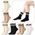 thumbnail image 6 of Bocaoying 6 Pairs Slouch Socks for Woman Scrunch Socks Knit Mid Calf Rib Tube Scrunchy Slouch Retro Trendy Crew Socks, US Size 5-10, 6 of 7