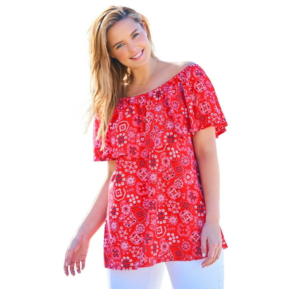 Woman Within Plus Size Ruffle Tee