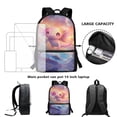 thumbnail image 4 of Jeiento Cute Axolotl Backpack for School Girls 3nd/4th Grade Kids School Bag Set 4Pcs Elementary School Bookbag with Lunch Box and Pencil Case Water Bottle Carrier Schoolbag Daypack, 4 of 7