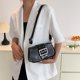 thumbnail image 5 of Bolso bandolera para mujer Patrón de cocodrilo PU Bolso bandolera de hombro sólido (Negro), 5 of 5