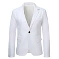 thumbnail image 2 of NaWent Mens formal Blazer Button Up Long Sleeve Suit Jacket Lapel Slim Fit Stylish Business Coats 2024 Banquet Fall Blazers White 6(L), 2 of 5