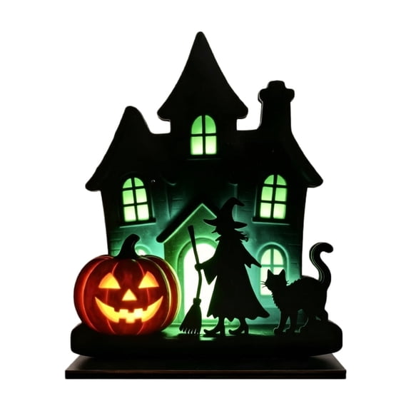 Halloween Home Decor Indoor Light Up Haunted House Decor Spooky Halloween Decorations for Home Indoor Halloween Table Decor for Seasonal Holiday Parties