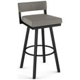 thumbnail image 1 of Amisco Travis 30 in. Swivel Bar Stool - Silver Grey Polyester / Black Metal, 1 of 9