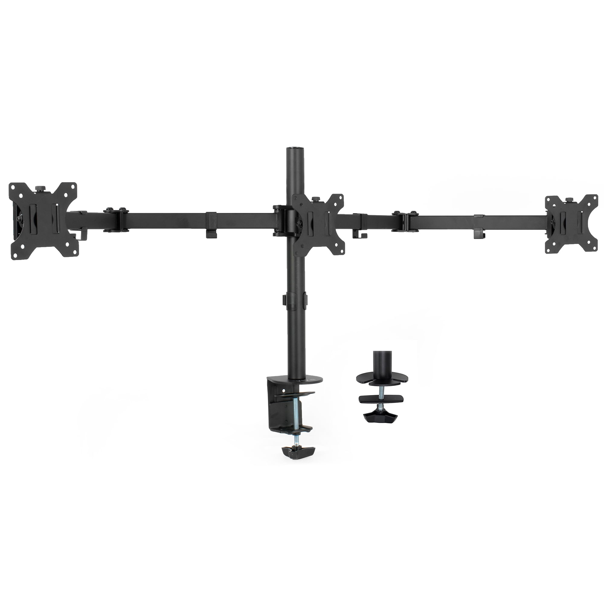 VIVO Non-VESA Dual Monitor Arm Desk Mount - Holds 2 Screens Up To 32 Inches With VESA Adapter Brackets, Fully Adjustable, C-Clamp/Grommet Base