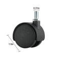 thumbnail image 2 of Office Chair Casters Wheels, Set of 4 Swivel Caster Black 1.5 Inch  Casters Wheels for  Furniture Office Chair, Black, 2 of 7