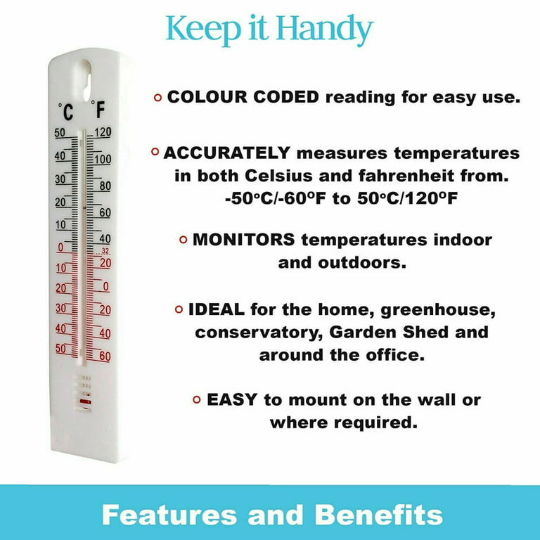 Reliable Wall Thermometer for Home and Garden Easy to Read