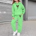 thumbnail image 2 of oqasdz Valentine's Day Girls Sweatsuit Hooded Leopard Heart Print Sweatshirts and Joggers Pants Outfit With Front Pockets For Casual Sports Wear Tracksuit, 2 of 6