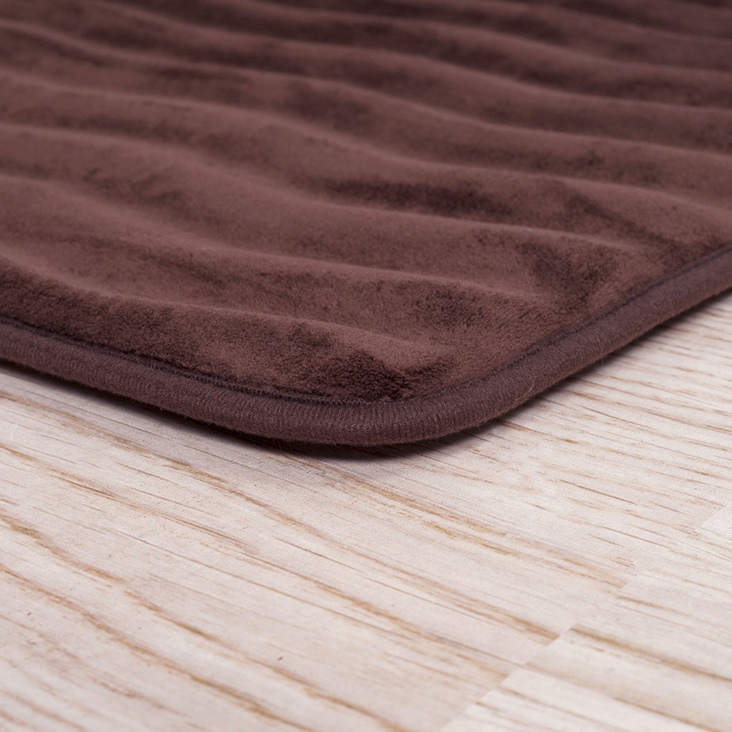 Lavish Home Set of 2 Bathroom Rugs – Non-Slip Memory Foam Bath Mats, Brown