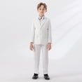 thumbnail image 4 of CPNG Teen Boys Toddler Gentleman Kids Formal Outfits Long Sleeve Suit Clothing Shirt Vest Pant Bow Tie Wedding Outfit(White,11-12 Years), 4 of 5
