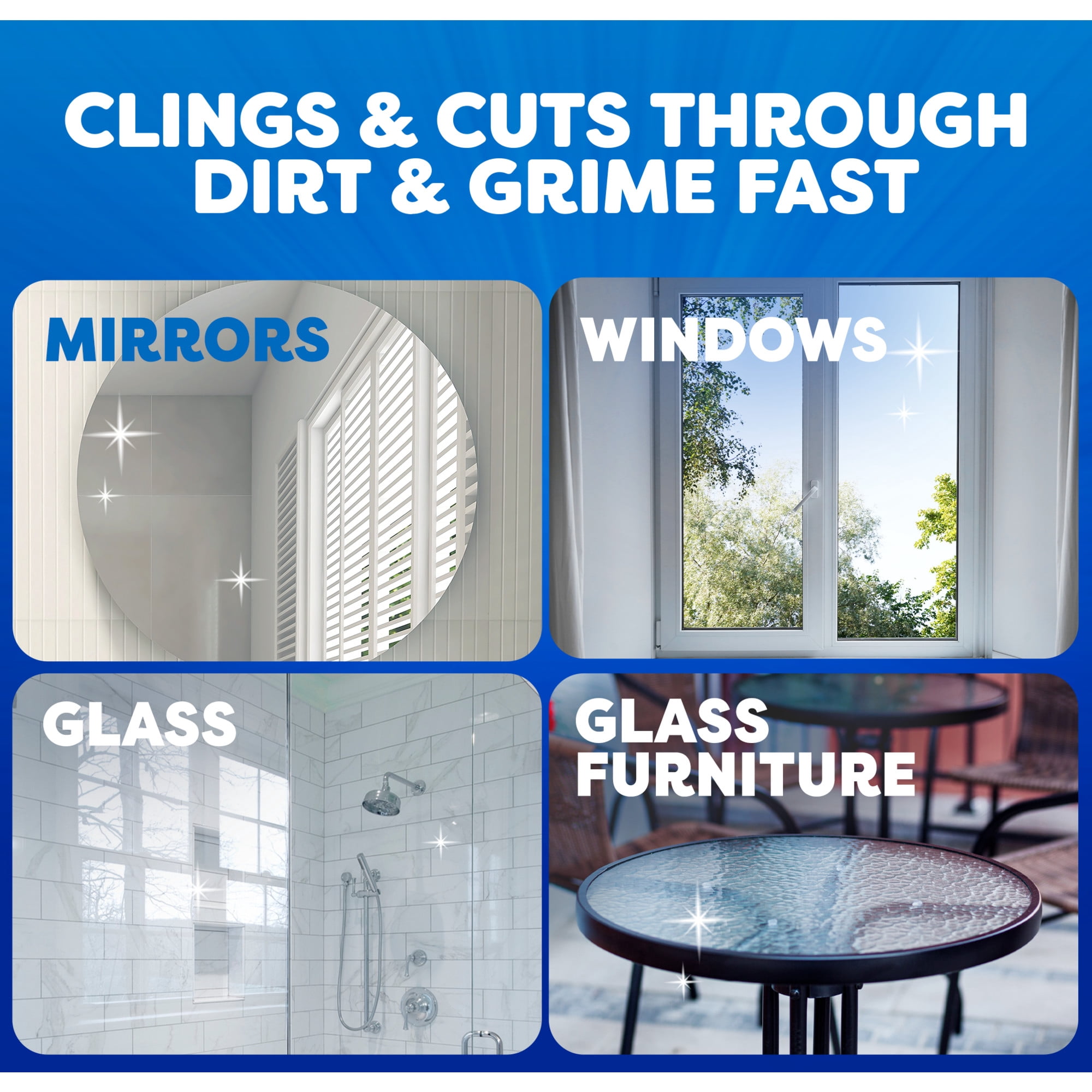 (6 pack) Windex Fast Shine Foam Glass, Window, and Mirror All Purpose Cleaner, No-Drip Aerosol Cleaning Spray, 19 oz