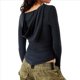 thumbnail image 3 of Túnica de Punto Acanalado de Larga para Mujer, Cuello Redondo, Botones, Informal, Estilo Henley, Blusa Ajustada. Negro L, 3 of 7