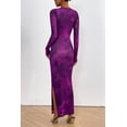 thumbnail image 2 of Vestido PRETTYGARDEN Maxi de Manga Larga con Estampado Floral y Fruncido Morado XL, 2 of 8