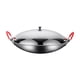 thumbnail image 1 of Sartén de acero inoxidable, sartén para saltear mariscos, sartén para parrilla coreana 9 pulgadas con tapa, 1 of 9