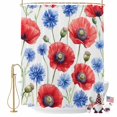 thumbnail image 2 of Independence Day Shower Curtain, 72" x 72", Red Blue Concubine Watercolor Flowers Waterproof Bathroom Curtain Washable Shower Curtain Set with 12 Hooks, 2 of 9