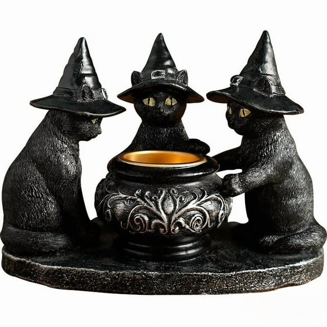 COM1950s Décoration d'Halloween pour la Maison, Bougies pour la Maison, Bougie en Résine Sorcière Décoration d'Halloween pour la Maison Grande Chauffe-Plat Effrayante pour Décoration de Célébration d'Halloween, Décoration Moderne pour la Maison, Décoration de Sorcière d'Halloween