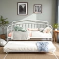 thumbnail image 2 of Tcbosik Metal Daybed with Trundle, Twin Size Bed Frame, Sofa Bed for Living Room Guest Room, No Box Spring Needed, White, 2 of 10