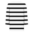 thumbnail image 5 of T-shirts pour Femmes Manches 3/4 Col Rond Décontracté Imprimé Rayures Tunique Quotidienne Hauts Femmes Noir TTG, 5 of 5